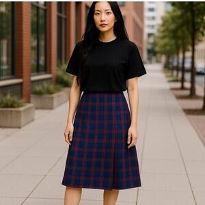 Cape Cod Sportswear, Skirt with Pockets Plaid Sz 14 Vintage Made In USA 28”